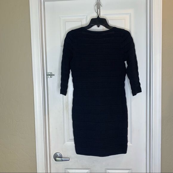 MNG Basics Black Ribbed Bodycon Sweater Dress Size M/8 - Picture 11 of 11